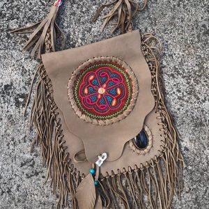 Medicine Bag w/ Quartz and Obsidian